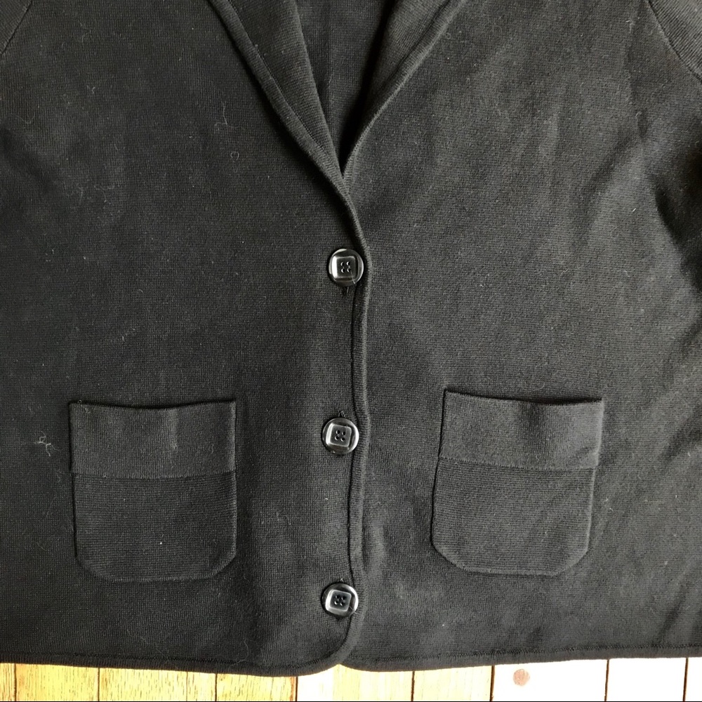 Lane Bryant Black Knit Cardigan 3 Button Blazer M2 - Picture 5 of 7